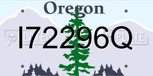 I72296Q Oregon License Plate