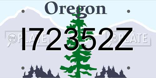 I72352Z Oregon License Plate