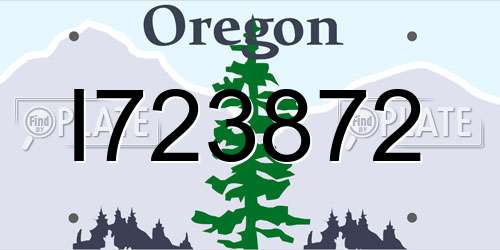 I723872 Oregon License Plate