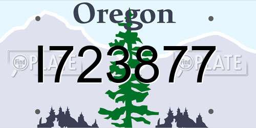 I723877 Oregon License Plate