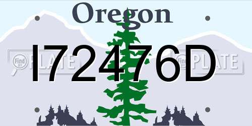 I72476D Oregon License Plate