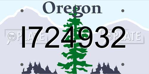 I724932 Oregon License Plate