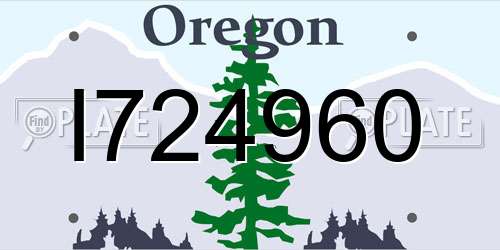 I724960 Oregon License Plate