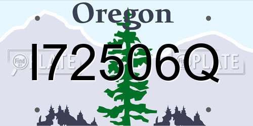 I72506Q Oregon License Plate