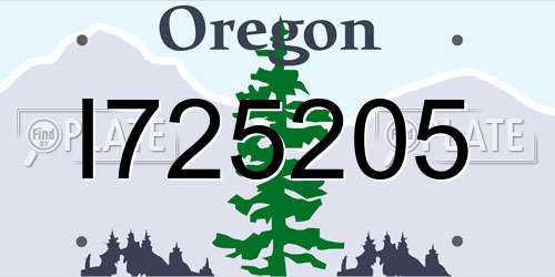I725205 Oregon License Plate