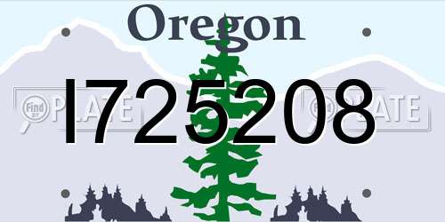 I725208 Oregon License Plate