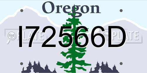 I72566D Oregon License Plate