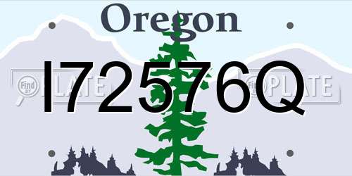 I72576Q Oregon License Plate