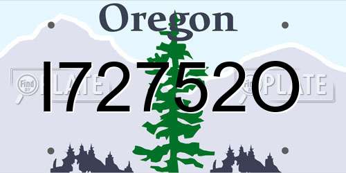 I72752O Oregon License Plate