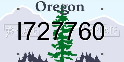 I727760 Oregon License Plate