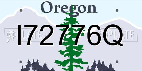 I72776Q Oregon License Plate