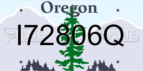 I72806Q Oregon License Plate