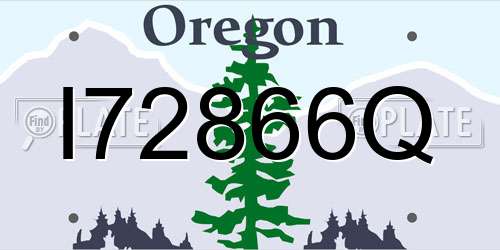 I72866Q Oregon License Plate