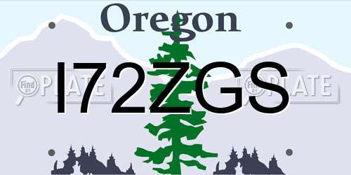 I72ZGS Oregon License Plate