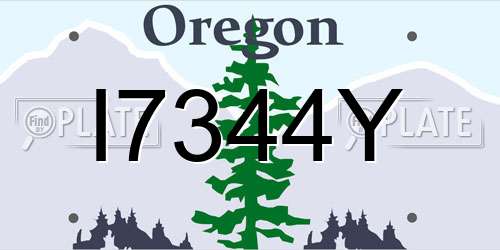 I7344Y Oregon License Plate