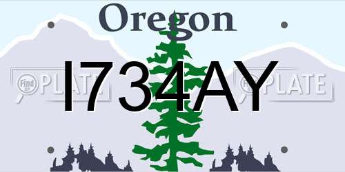 I734AY Oregon License Plate