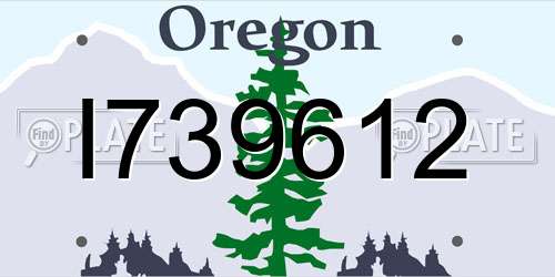 I739612 Oregon License Plate
