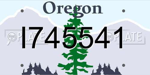 I745541 Oregon License Plate