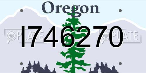 I746270 Oregon License Plate