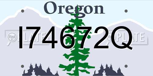 I74672Q Oregon License Plate