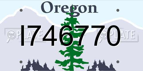 I746770 Oregon License Plate