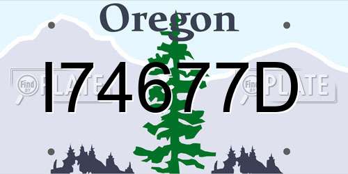 I74677D Oregon License Plate