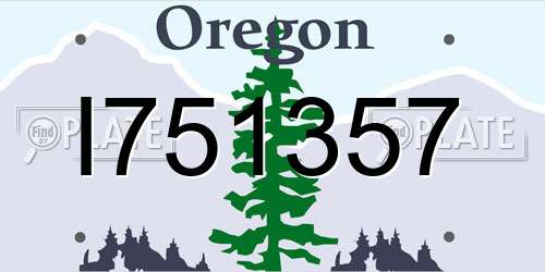 I751357 Oregon License Plate