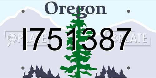 I751387 Oregon License Plate