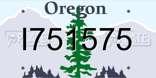 I751575 Oregon License Plate