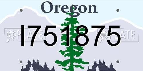I751875 Oregon License Plate