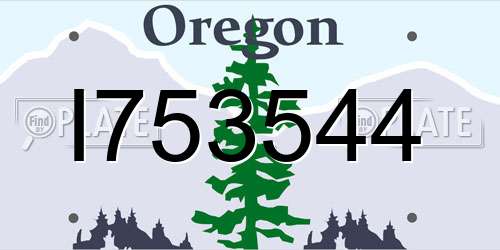 I753544 Oregon License Plate