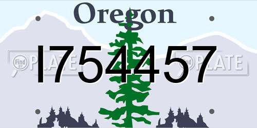 I754457 Oregon License Plate