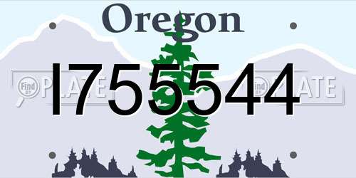 I755544 Oregon License Plate