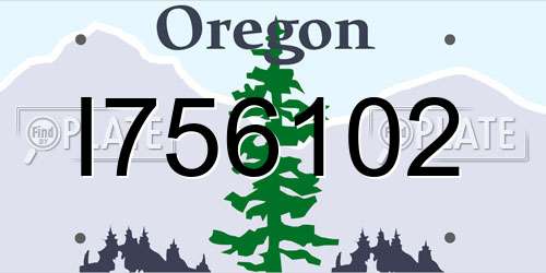 I756102 Oregon License Plate