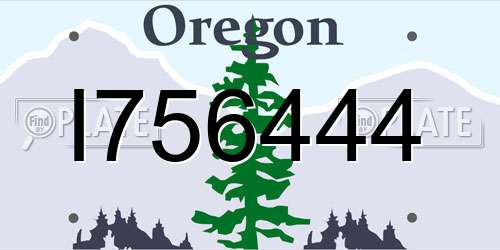 I756444 Oregon License Plate