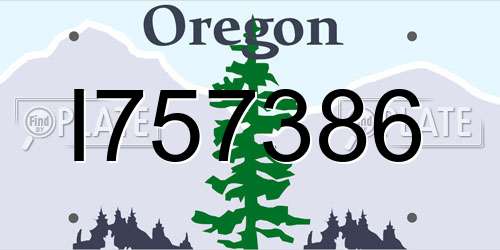 I757386 Oregon License Plate