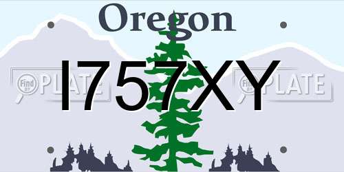 I757XY Oregon License Plate