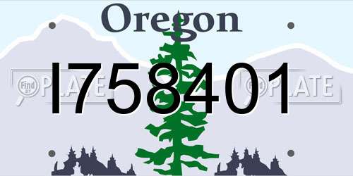 I758401 Oregon License Plate