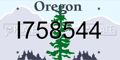 I758544 Oregon License Plate