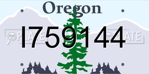 I759144 Oregon License Plate