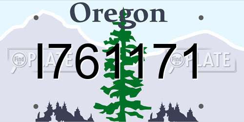 I761171 Oregon License Plate