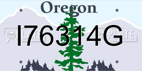 I76314G Oregon License Plate