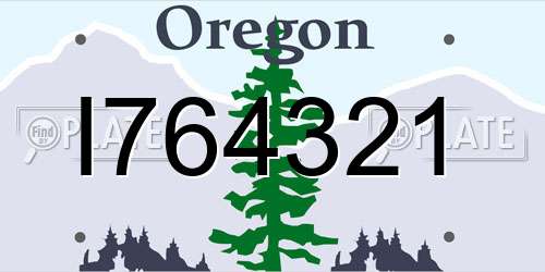 I764321 Oregon License Plate