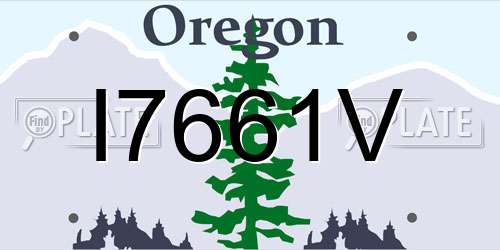I7661V Oregon License Plate