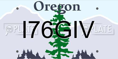 I76GIV Oregon License Plate