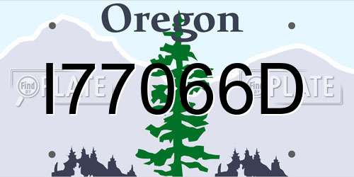 I77066D Oregon License Plate