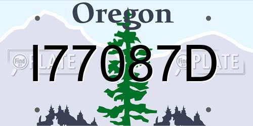 I77087D Oregon License Plate