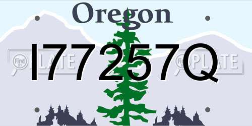 I77257Q Oregon License Plate
