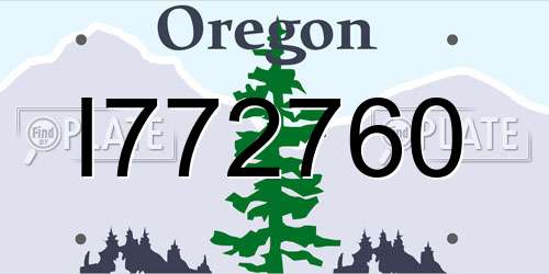 I772760 Oregon License Plate