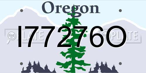 I77276O Oregon License Plate